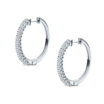 Round Cubic Zirconia Eternity Stone Huggie Hoop Earring 925 Sterling Silver Wholesale
